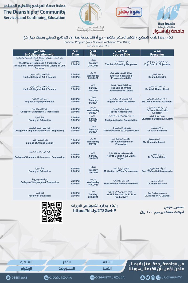 جامعة جدة تعلن عن تقديم دورات تدريبية مجانية عن بعد وظائف اليوم